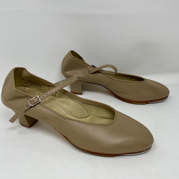 Capezio Beige Leather Mary Jane Tap Shoes - Picture 3 of 16